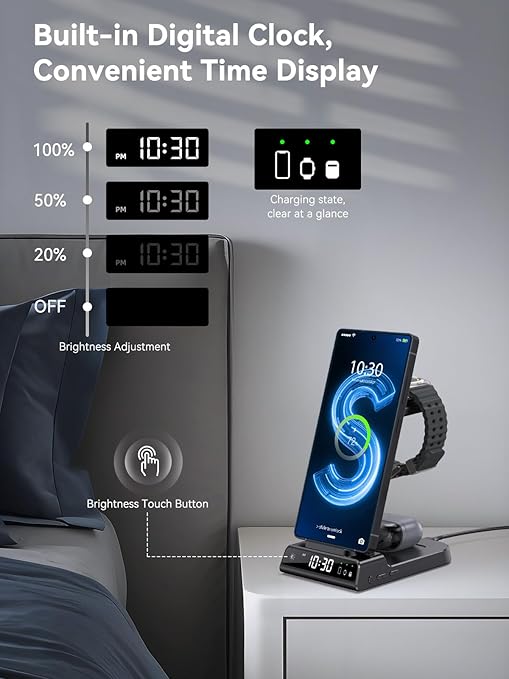 Ultimate 3-in-1 Wireless Charging Station for Samsung Galaxy