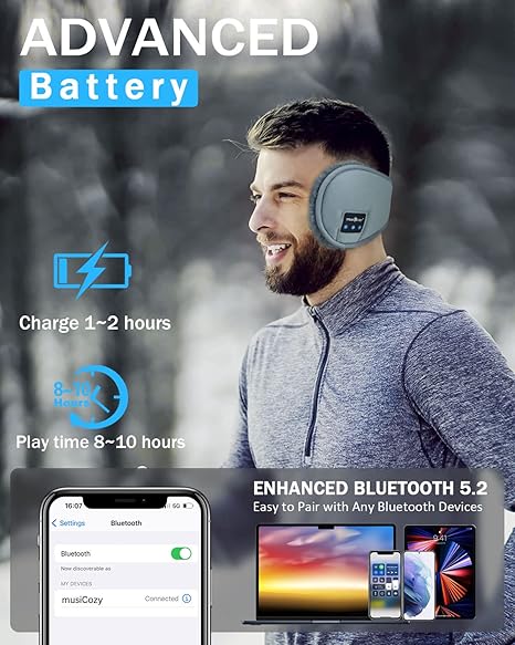 MUSICOZY Bluetooth Earmuff Headphones