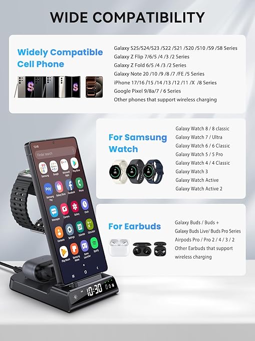Ultimate 3-in-1 Wireless Charging Station for Samsung Galaxy